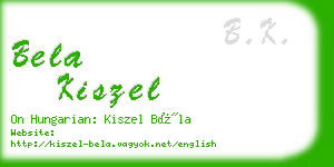 bela kiszel business card